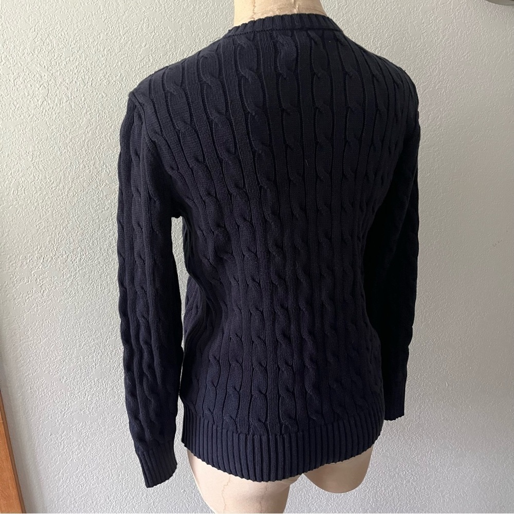 POLO RALPH LAUREN Boys sz M 10-12 Navy Blue Cable Knit Sweater Long Sleeve - Picture 2 of 10